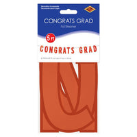12 Pack Bulk Orange Foil Congrats Grad Streamer