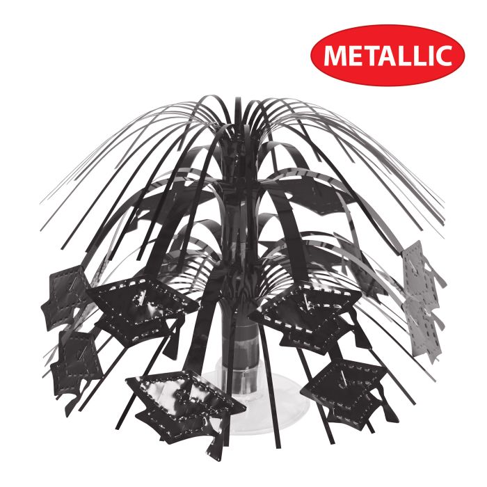 12 Pack Bulk Black Grad Cap Mini Cascade Centerpiece