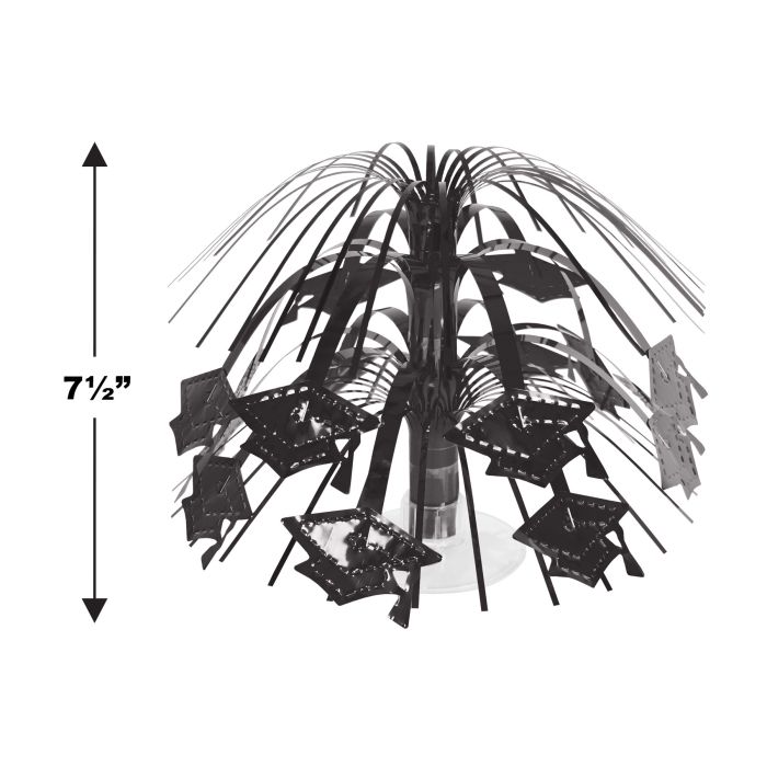 12 Pack Bulk Black Grad Cap Mini Cascade Centerpiece