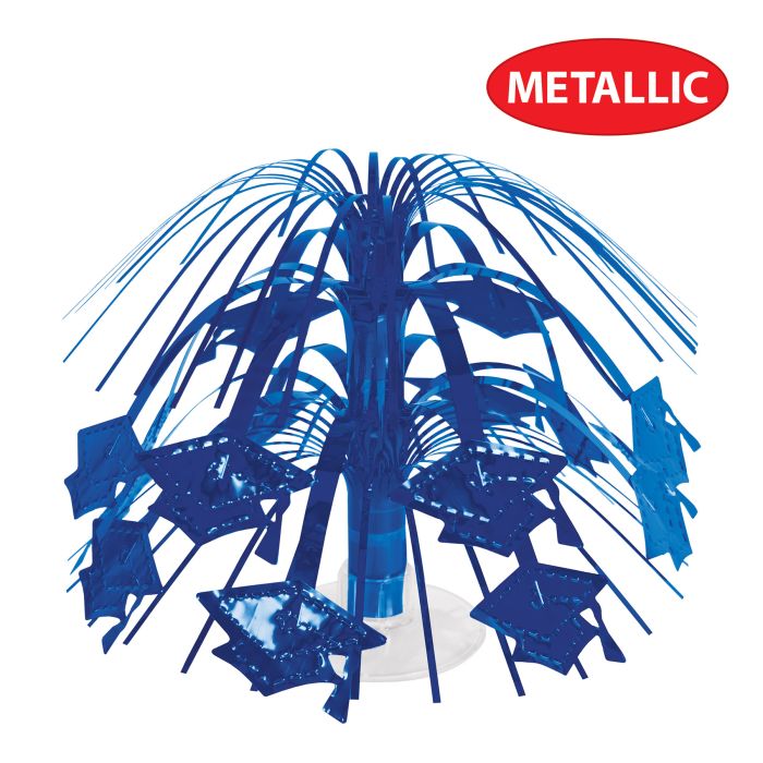 12 Pack Bulk Blue Grad Cap Mini Cascade Centerpiece