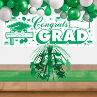 12 Pack Bulk Green Grad Cap Mini Cascade Centerpiece