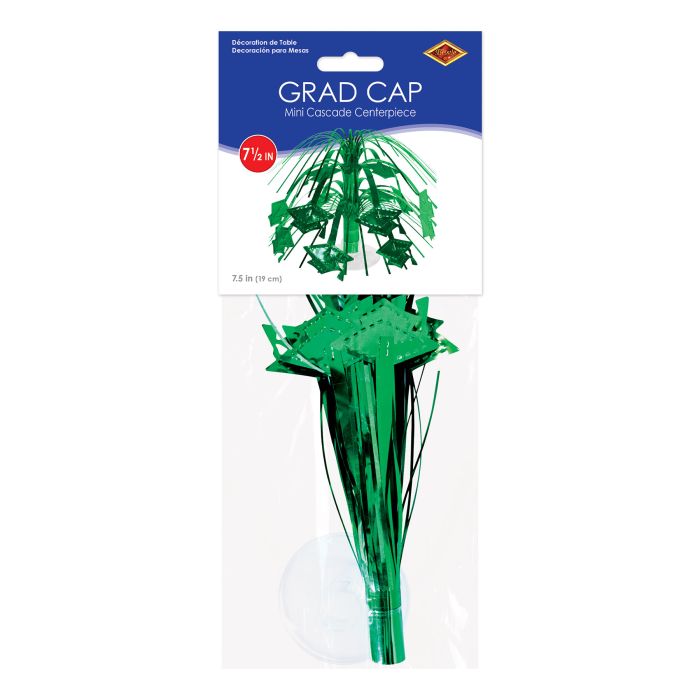 12 Pack Bulk Green Grad Cap Mini Cascade Centerpiece