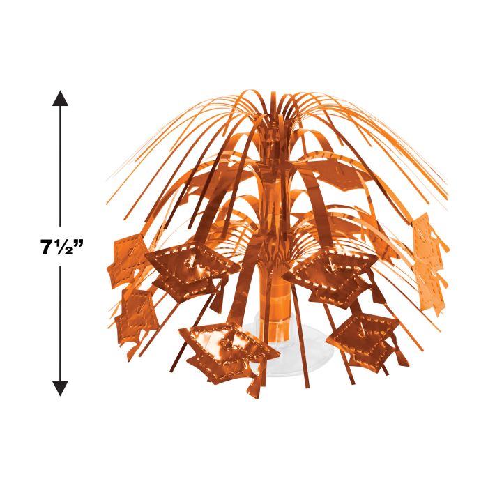 12 Pack Bulk Orange Grad Cap Mini Cascade Centerpiece