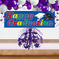 12 Pack Bulk Purple Grad Cap Mini Cascade Centerpiece