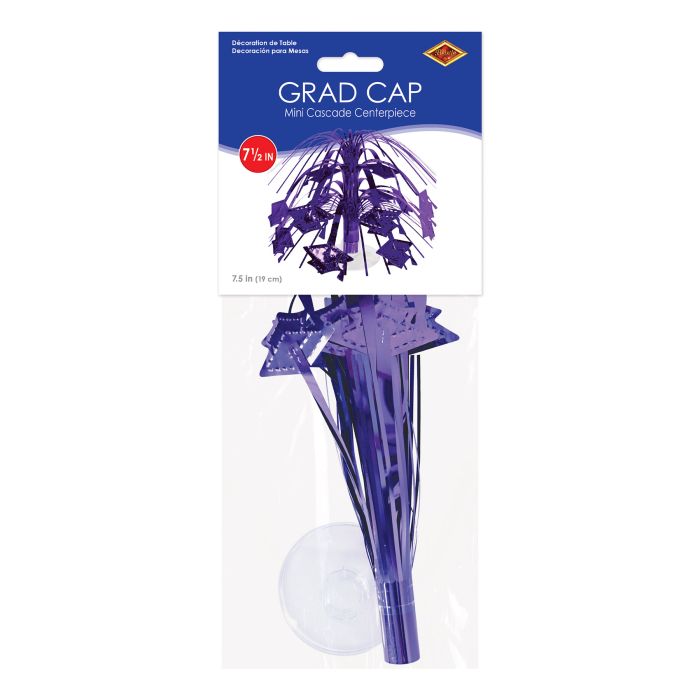 12 Pack Bulk Purple Grad Cap Mini Cascade Centerpiece