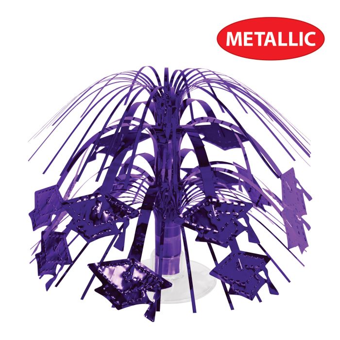12 Pack Bulk Purple Grad Cap Mini Cascade Centerpiece