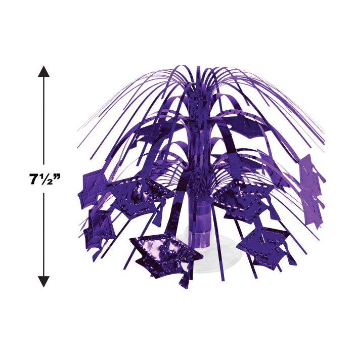 12 Pack Bulk Purple Grad Cap Mini Cascade Centerpiece