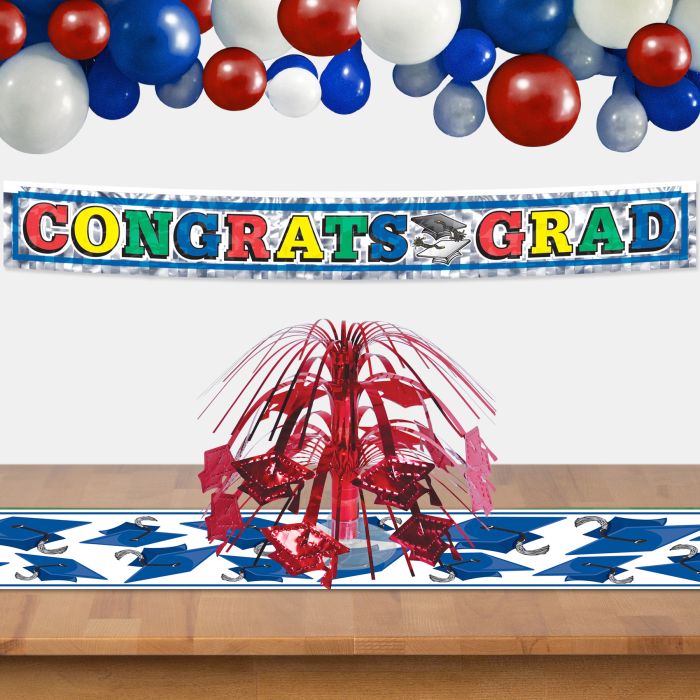 12 Pack Bulk Red Grad Cap Mini Cascade Centerpiece