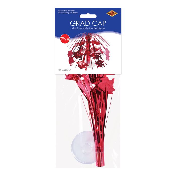 12 Pack Bulk Red Grad Cap Mini Cascade Centerpiece