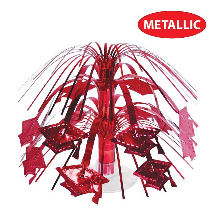 12 Pack Bulk Red Grad Cap Mini Cascade Centerpiece