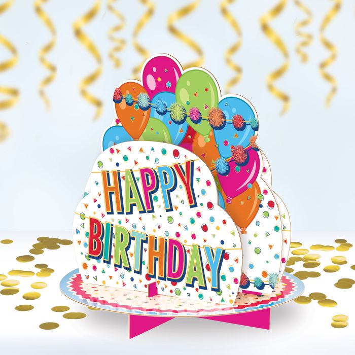 12 Pack Bulk 3-D Happy Birthday Centerpiece