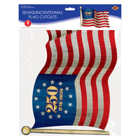 48 Pack Bulk Semiquincentennial Flag Cutouts Patriotic Decorations
