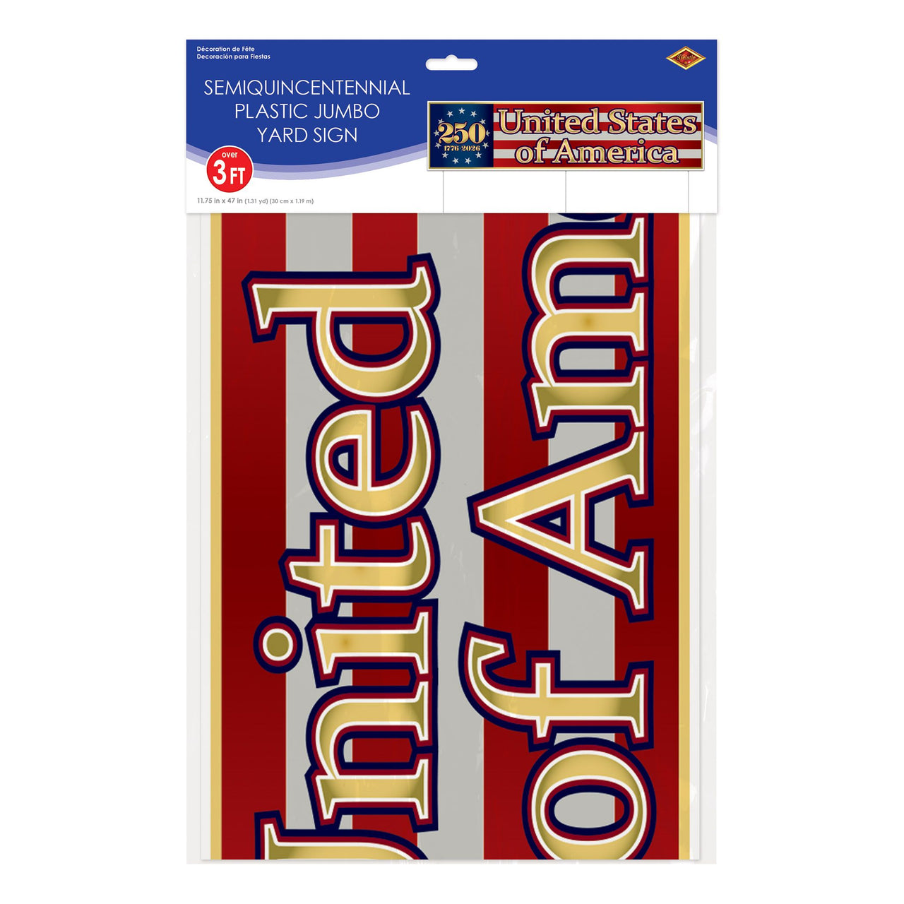 6 Pack Bulk Jumbo Semiquincentennial Yard Sign All-Weather Plastic