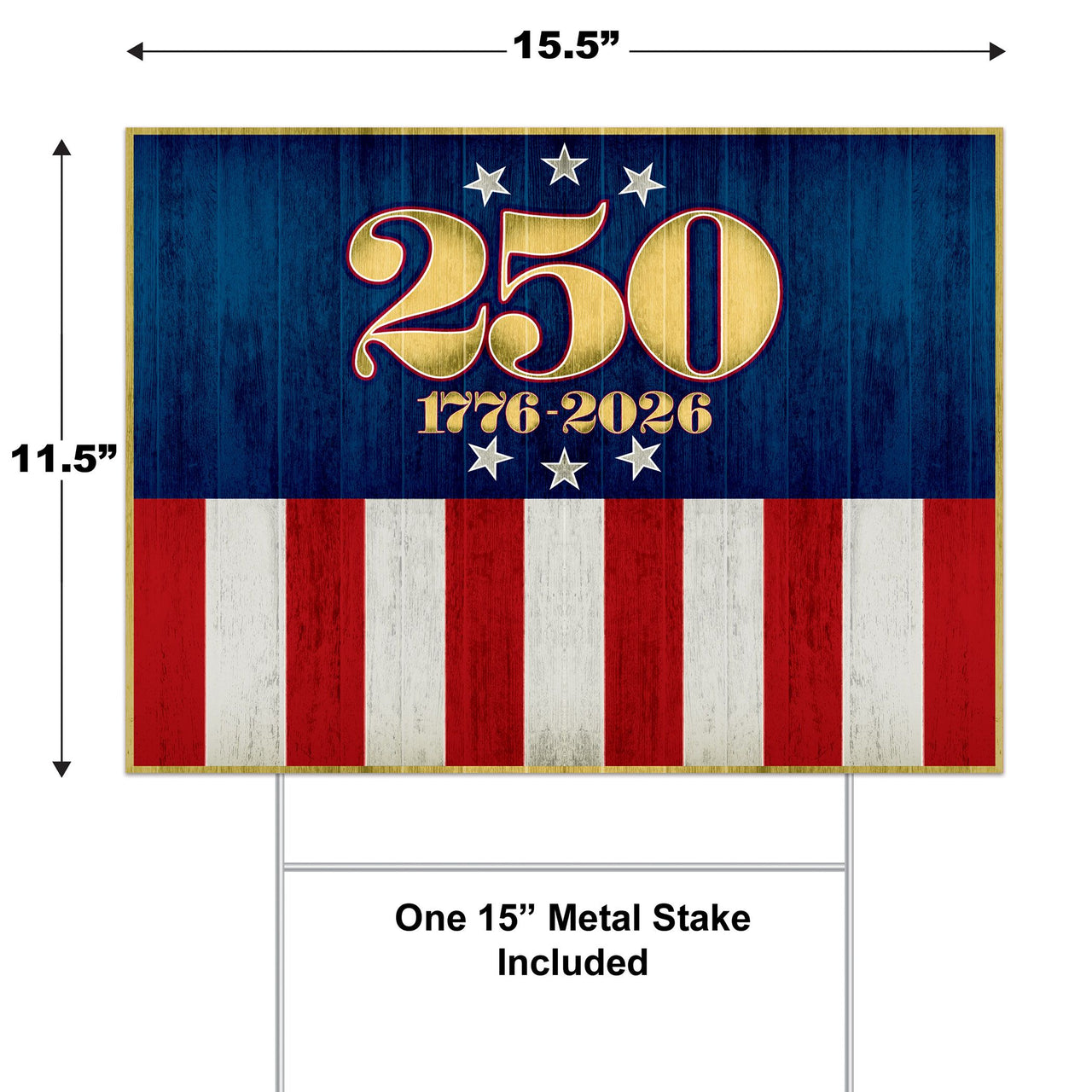 6 Pack Bulk Semiquincentennial Plastic Yard Sign with H-Stake