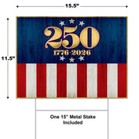 6 Pack Bulk Semiquincentennial Plastic Yard Sign with H-Stake
