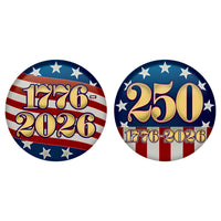 Semiquincentennial Patriotic Buttons - 2 Inch (2/Pkg)