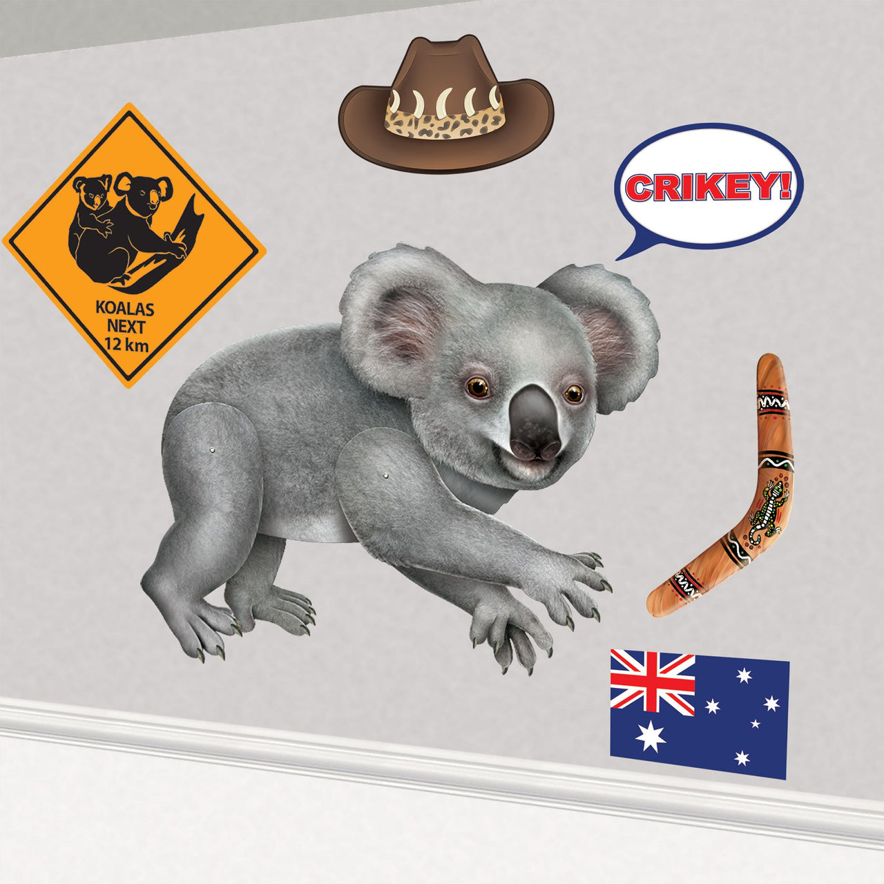 12 Pack Bulk Jointed Koala Figure 24.5 inch Australian Party Decoration