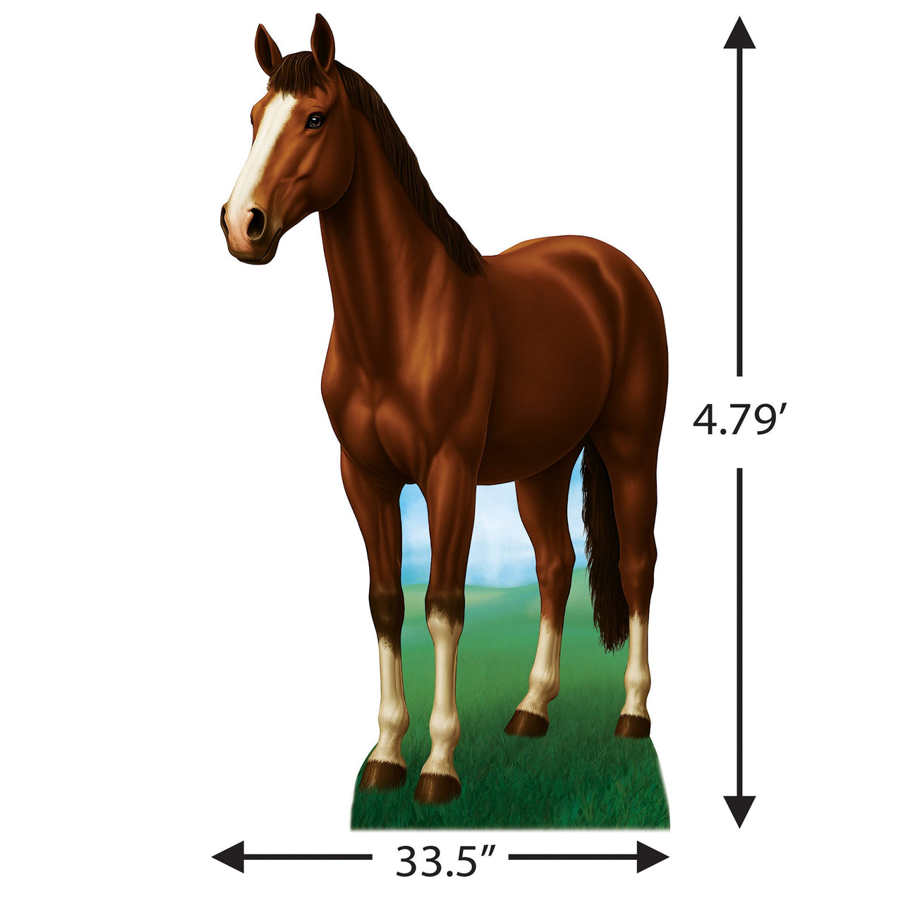 4 Pack Bulk Lifesize Horse Stand-Up Prop Western & Farm Decor
