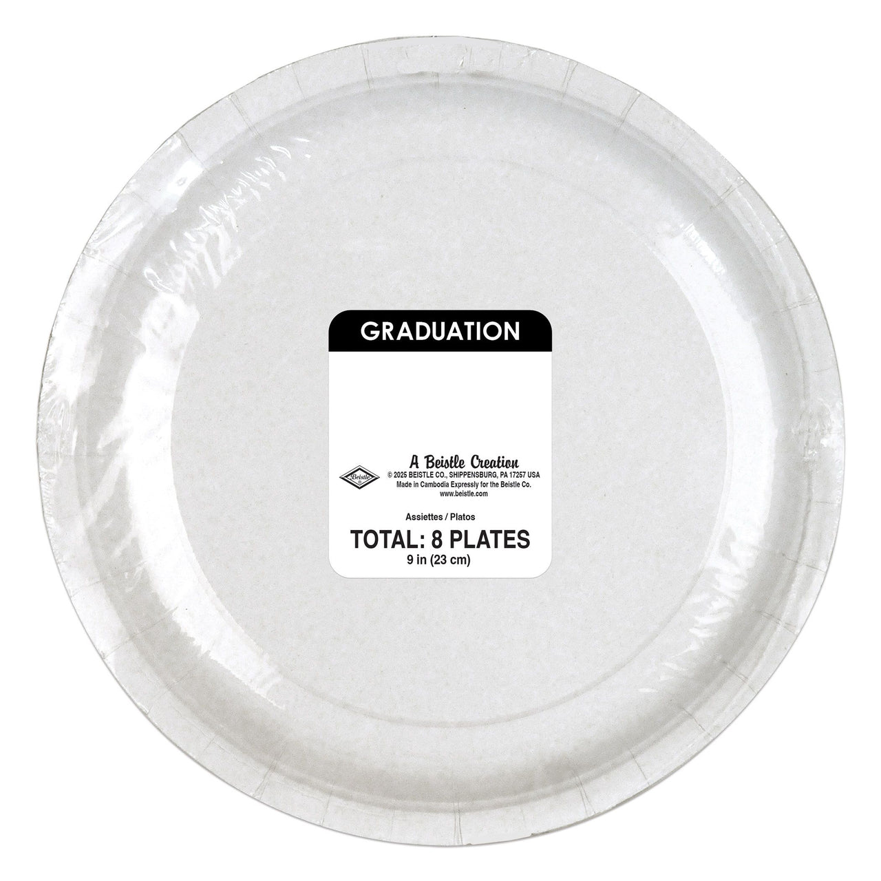 96 Pack Bulk Graduation Dinner Plates 9 Inch