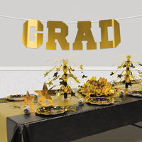 12 Pack Bulk Gold Foil Graduation Streamer Assembly Required