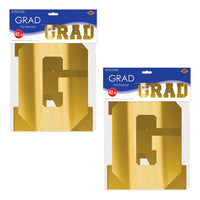 12 Pack Bulk Gold Foil Graduation Streamer Assembly Required