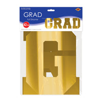 12 Pack Bulk Gold Foil Graduation Streamer Assembly Required