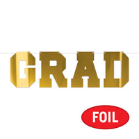 12 Pack Bulk Gold Foil Graduation Streamer Assembly Required