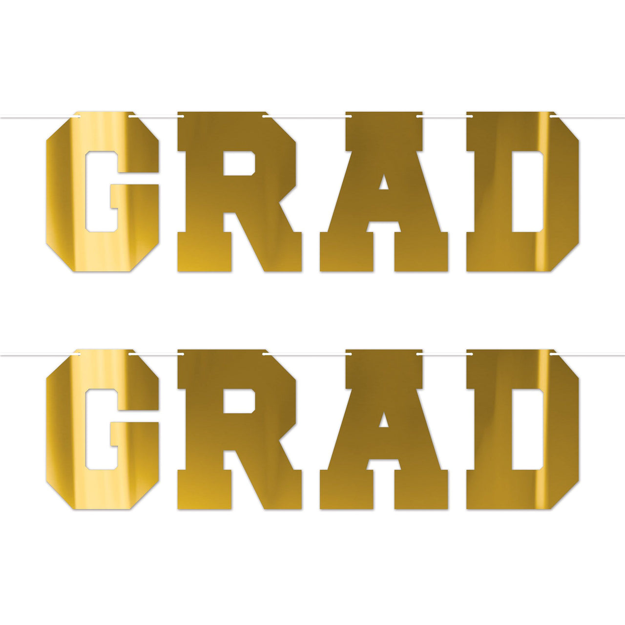 12 Pack Bulk Gold Foil Graduation Streamer Assembly Required