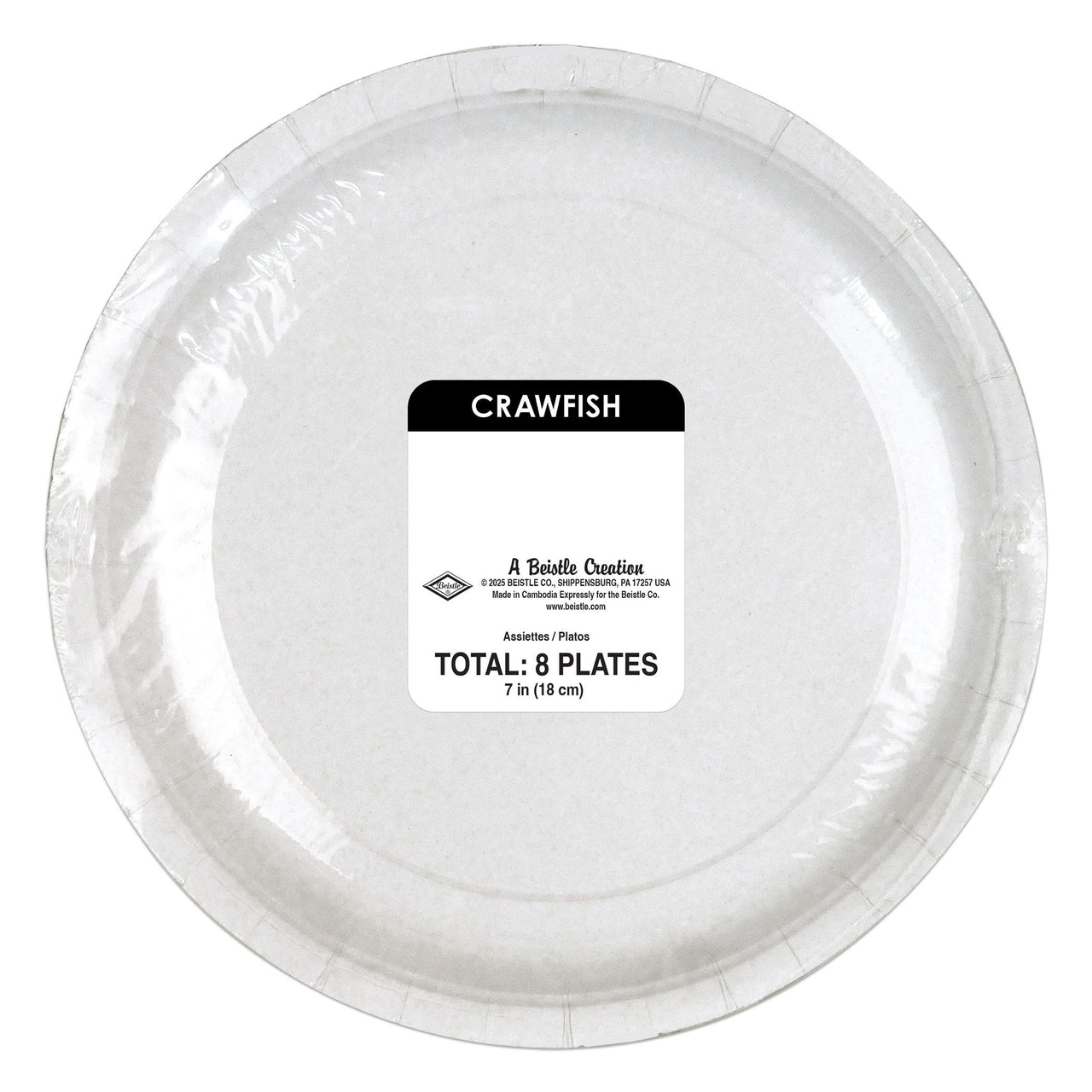 96 Pack Bulk Mardi Gras Crawfish Dessert Plates 7 inch