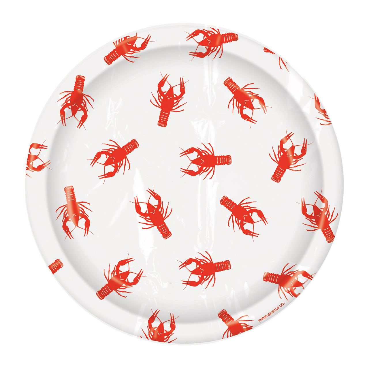 96 Pack Bulk Mardi Gras Crawfish Dessert Plates 7 inch