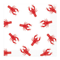 Mardi Gras Crawfish Beverage Napkins (16-Count)