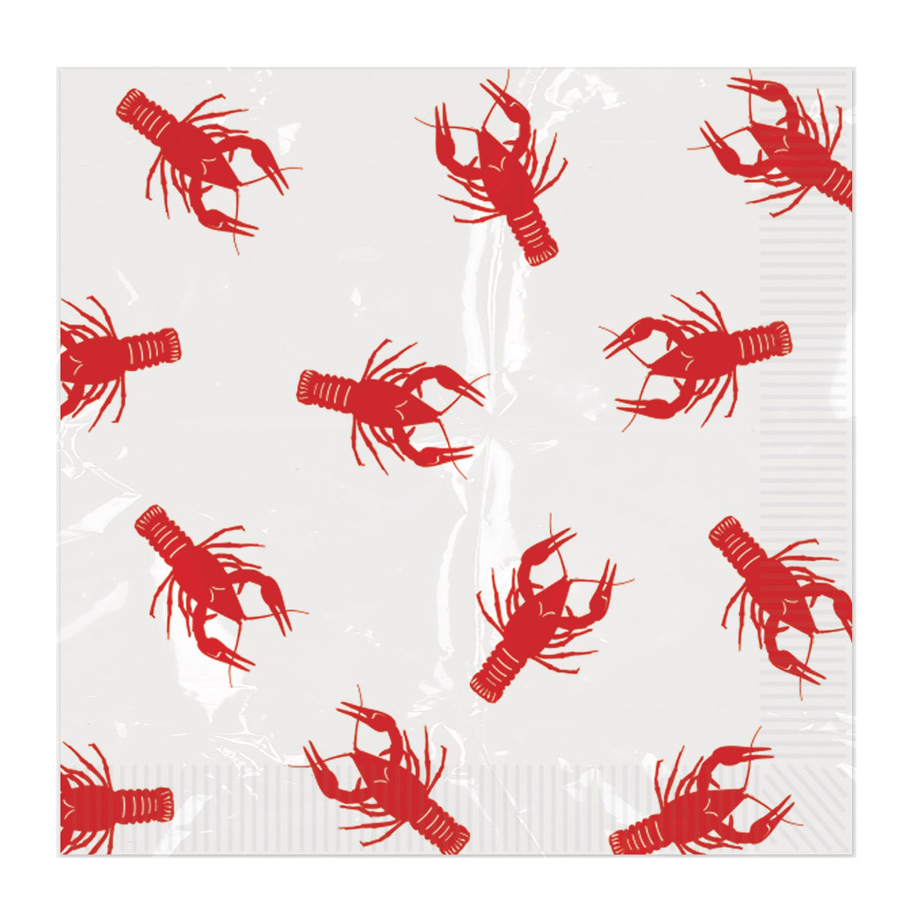 192 Pack Bulk Mardi Gras Crawfish Beverage Napkins