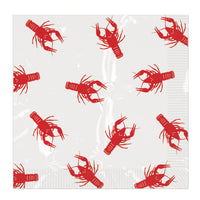 192 Pack Bulk Mardi Gras Crawfish Beverage Napkins