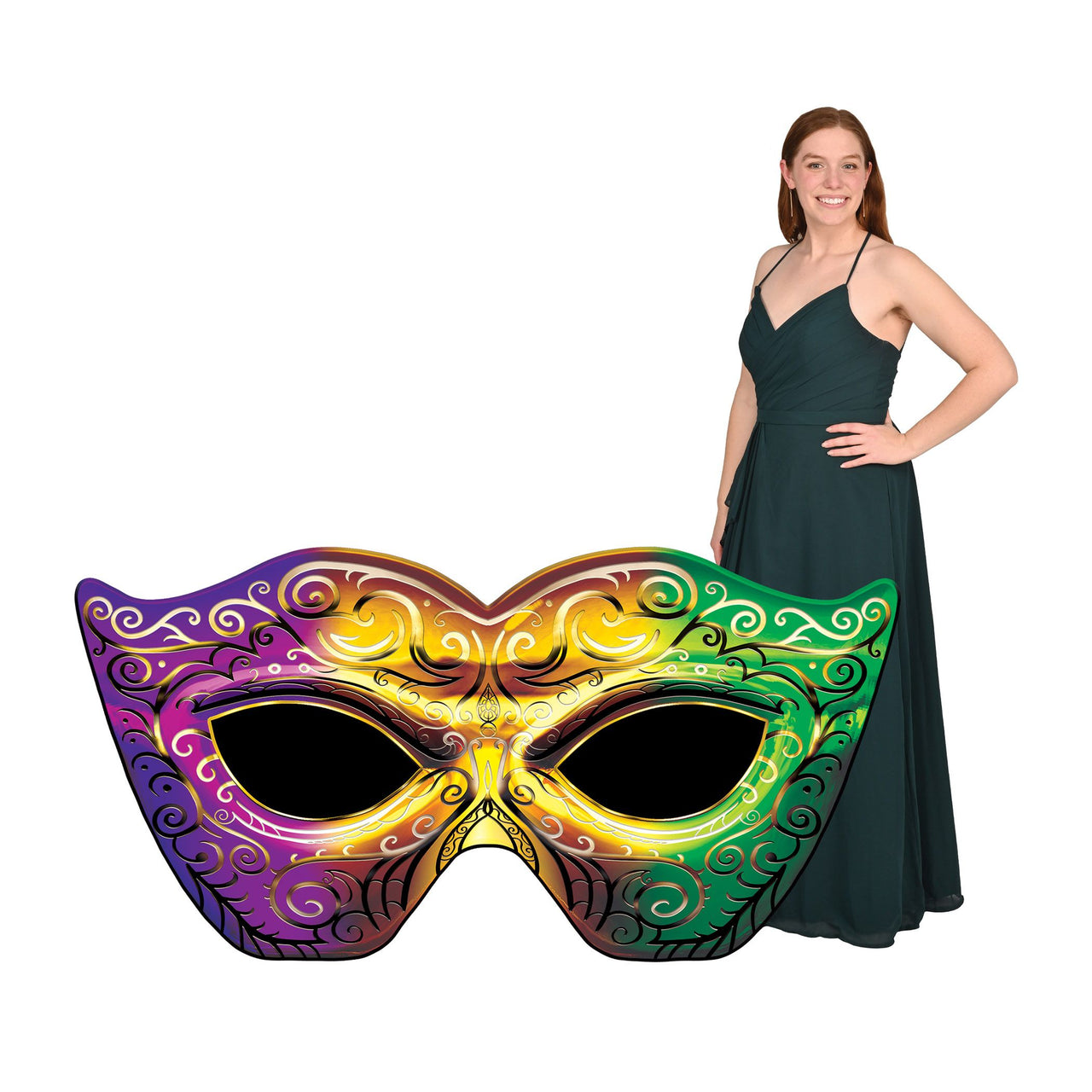 4 Pack Bulk Mardi Gras Masquerade Mask Stand-Up Prop 4.7ft Tall