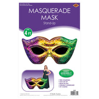 4 Pack Bulk Mardi Gras Masquerade Mask Stand-Up Prop 4.7ft Tall