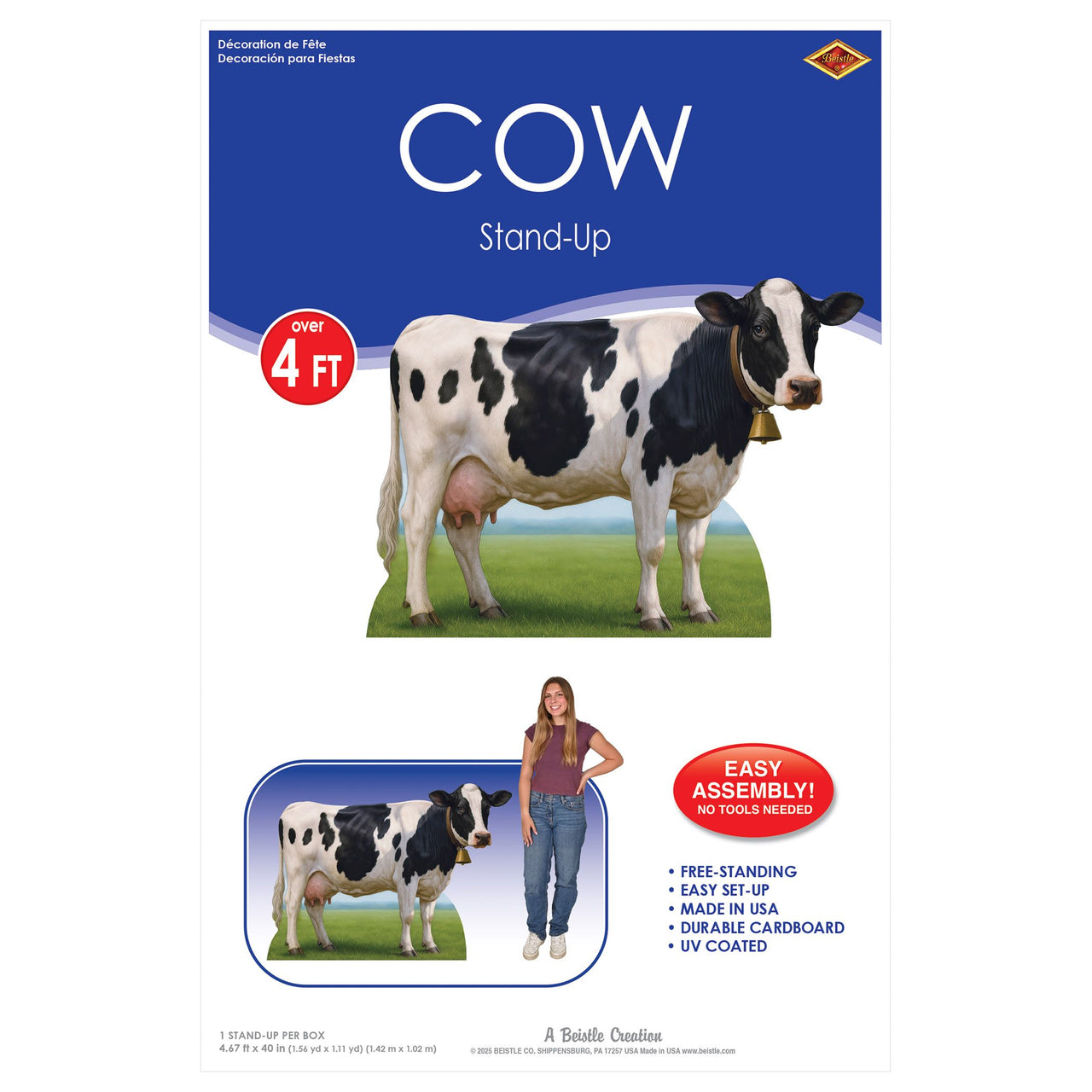 4 Pack Bulk Lifesize Cow Stand-Up Prop Farm & Western Decor