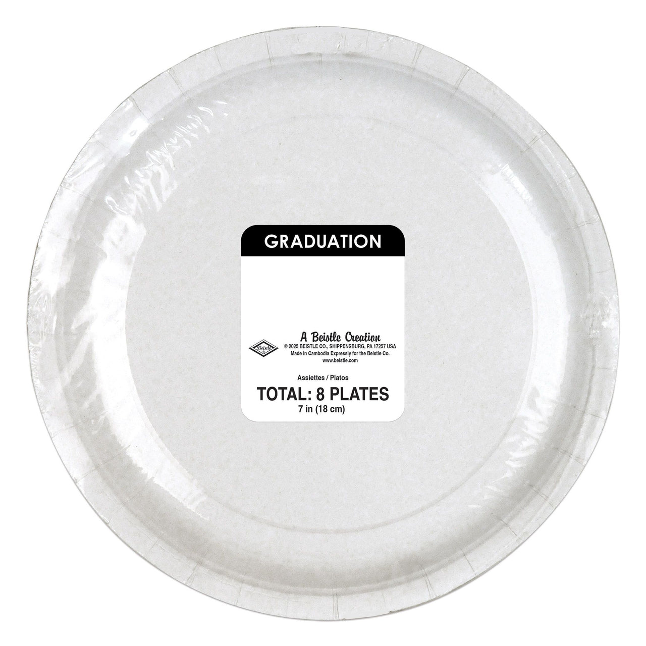 96 Pack Bulk Graduation Dessert Plates 7 inch
