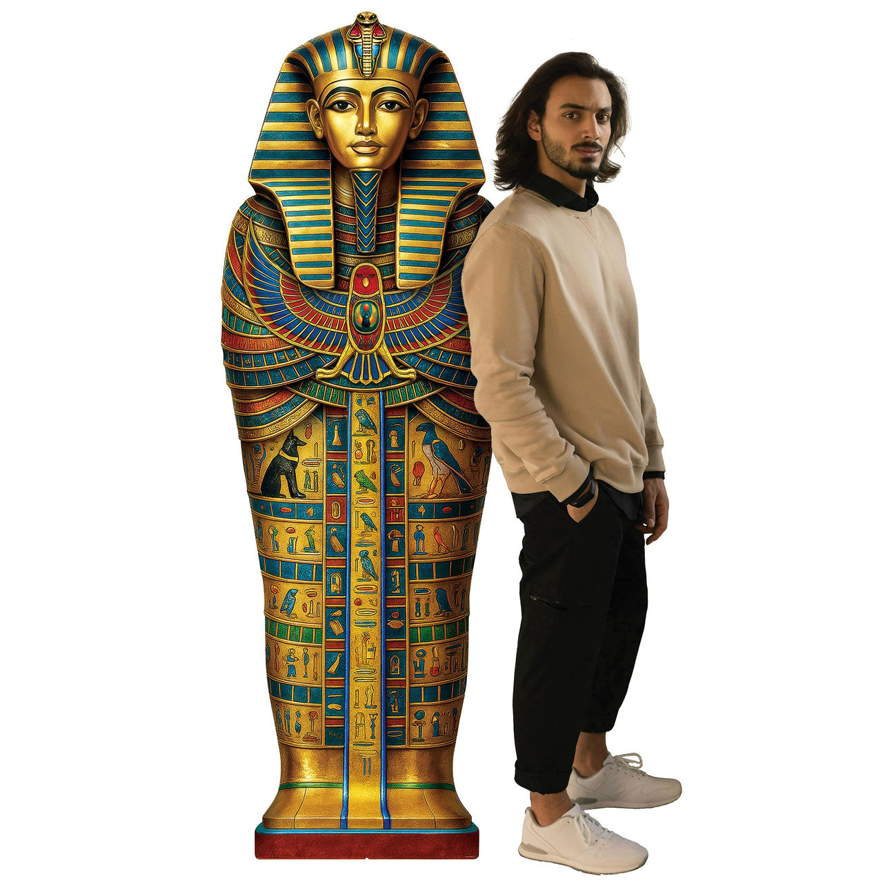 4 Pack Bulk Sarcophagus Stand-Up Prop 6.3ft Egyptian Decor