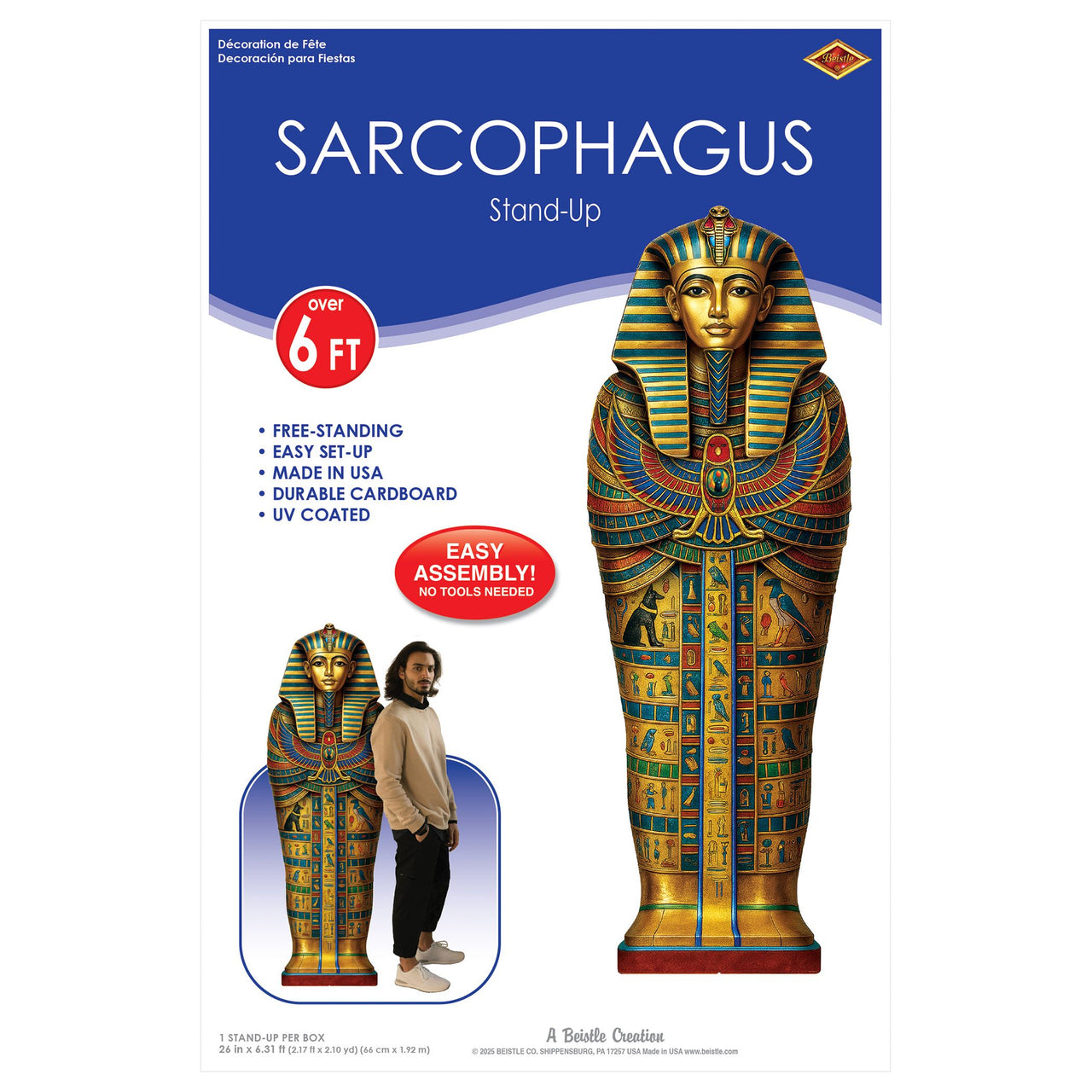 Sphinx Stand-Up Prop - Ancient Egypt Decor (33" x 6' 5.25")