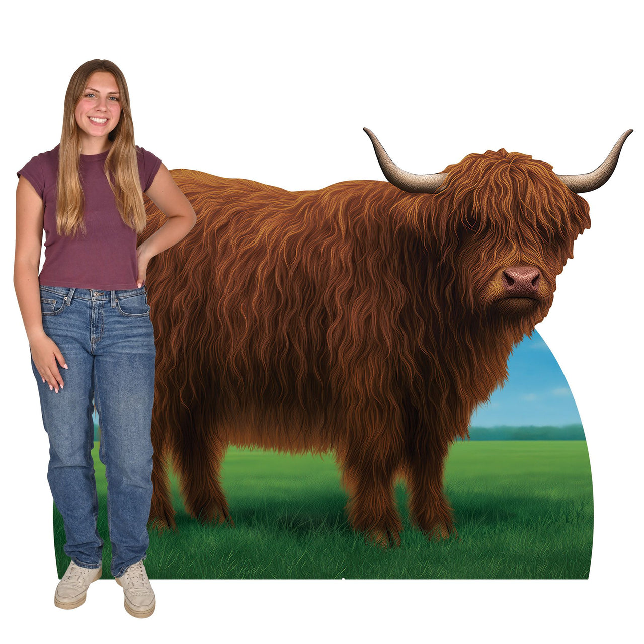 4 Pack Bulk Highland Cow Stand-Up Farm & Western Party Prop