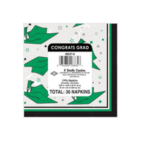 432 Pack Bulk Congrats Grad Green Beverage Napkins 2-Ply