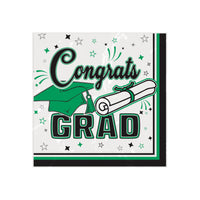 432 Pack Bulk Congrats Grad Green Beverage Napkins 2-Ply