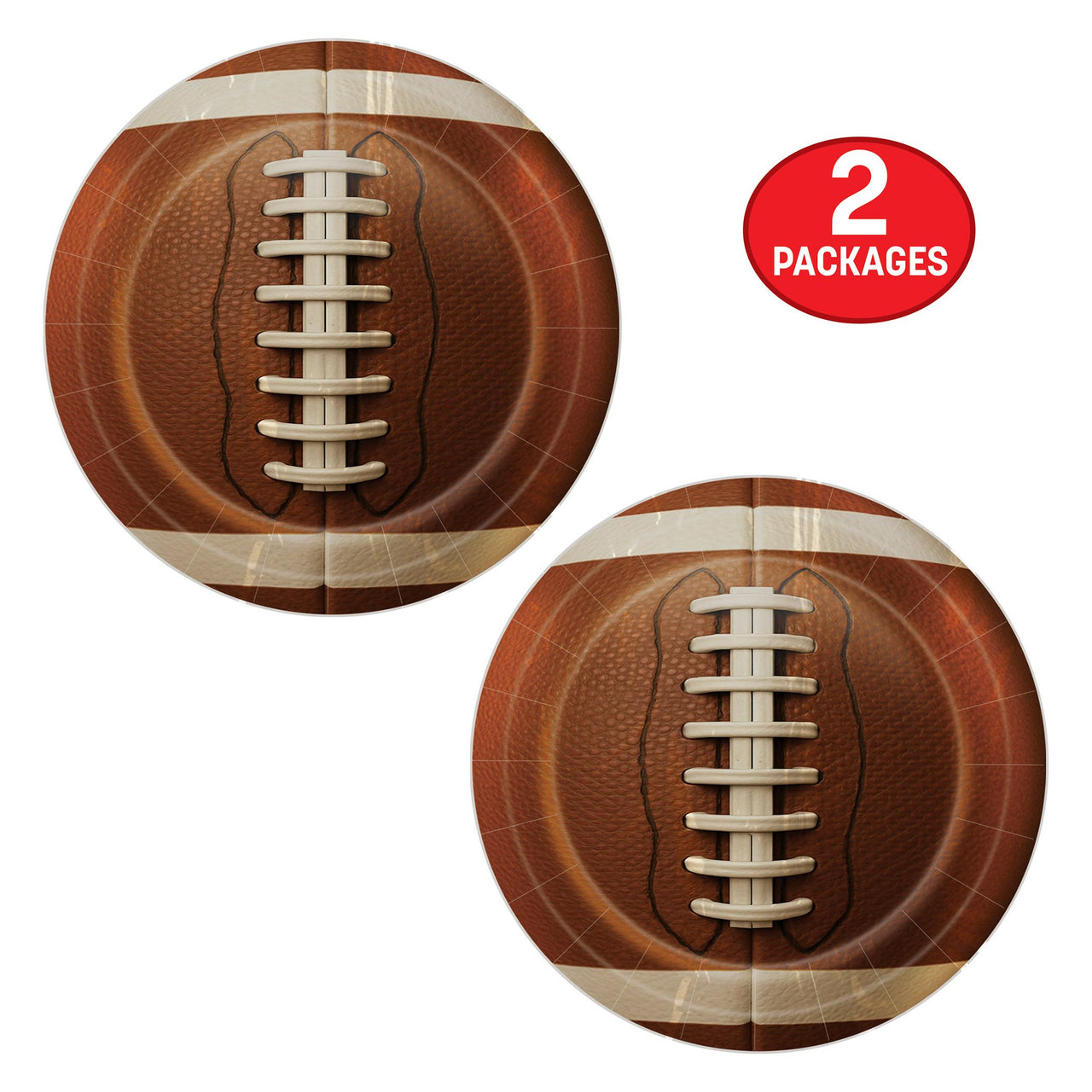 96 Pack Bulk Football Party Plates 9 Inch Dinner Plates