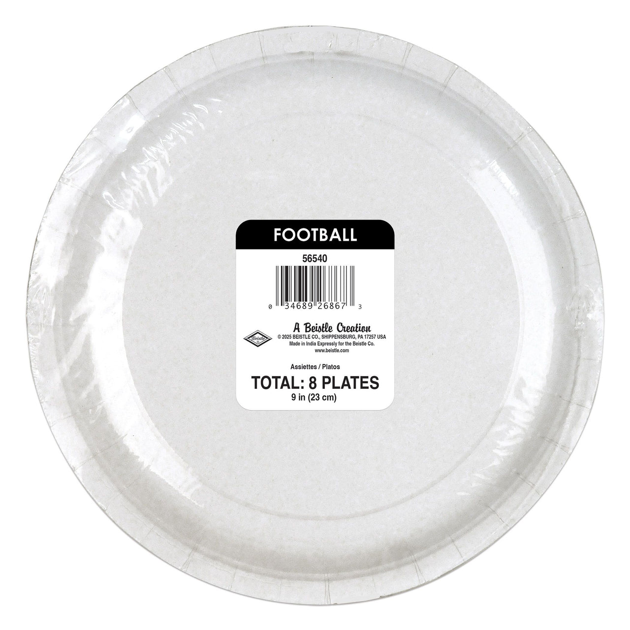 96 Pack Bulk Football Party Plates 9 Inch Dinner Plates
