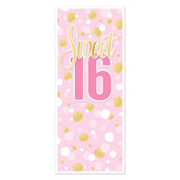 Sweet 16 Birthday Door Cover - All-Weather (6ft x 30in)