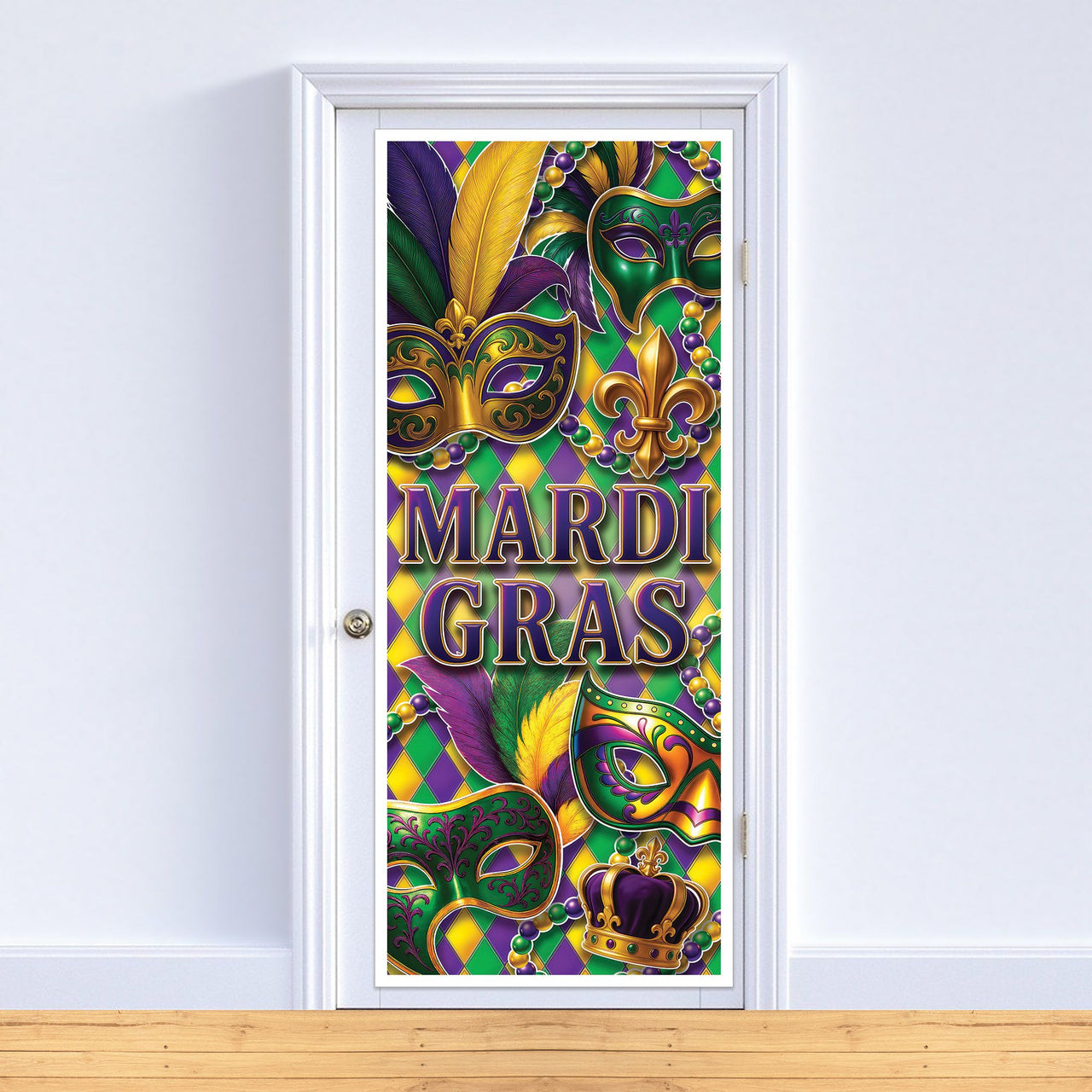 12 Pack Bulk Mardi Gras All-Weather Door Cover 6 ft x 30 inch