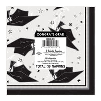 432 Pack Bulk Graduation Congrats Grad Luncheon Napkins Black