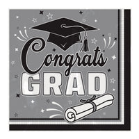432 Pack Bulk Graduation Congrats Grad Luncheon Napkins Black