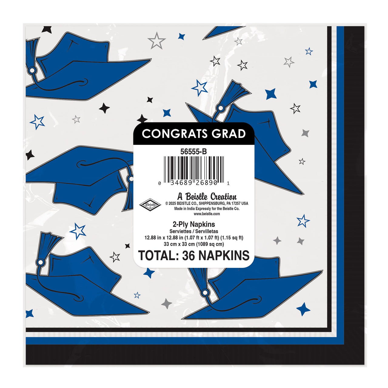 432 Pack Bulk Congrats Grad Luncheon Napkins Blue