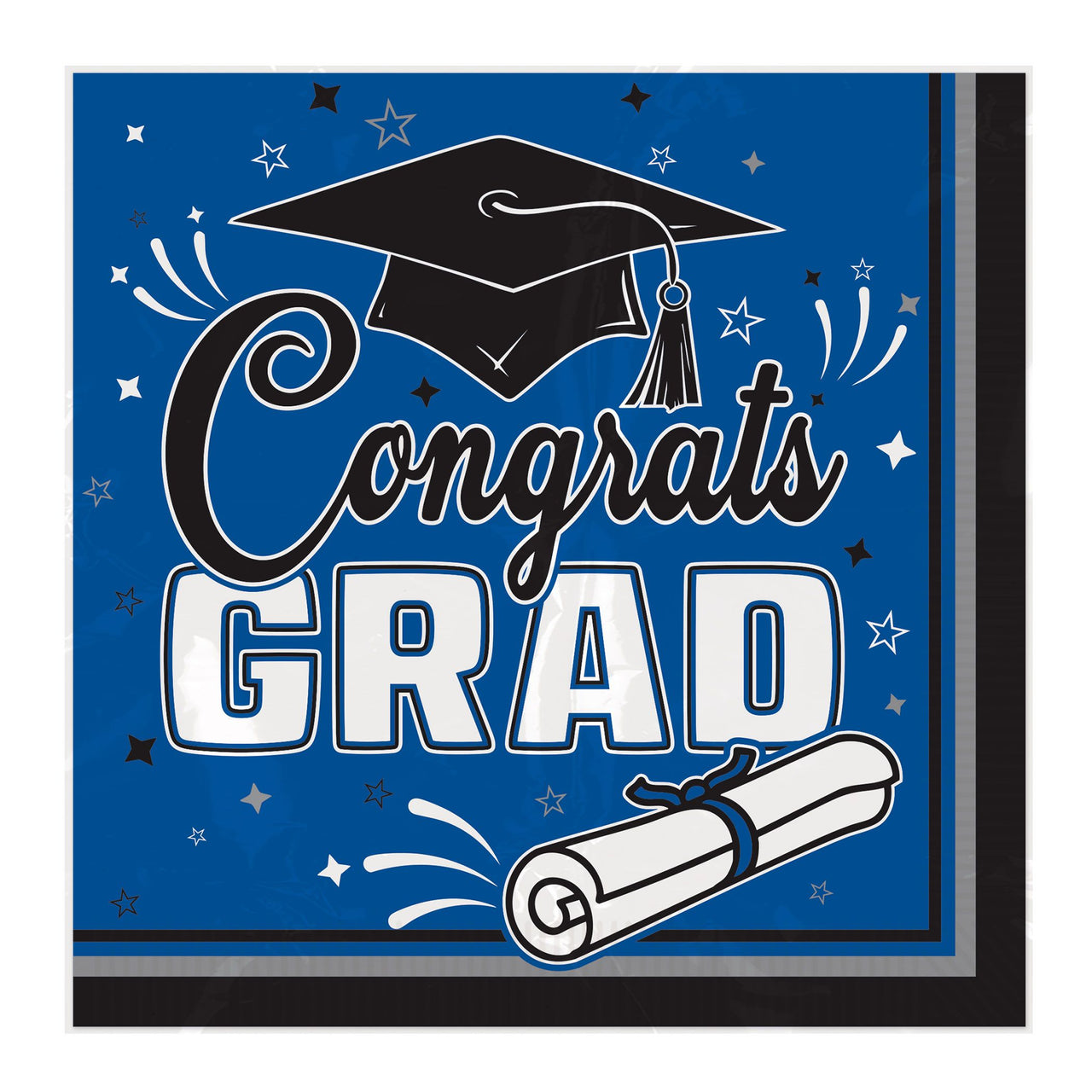 432 Pack Bulk Congrats Grad Luncheon Napkins Blue